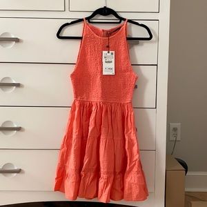 Coral Zara dress, XS, brand new with tags